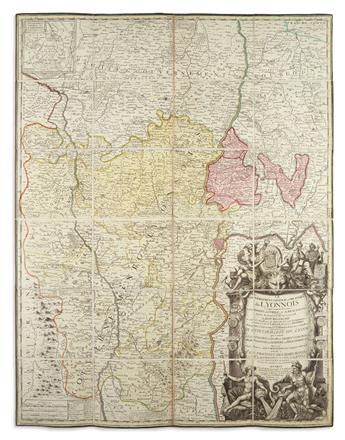 (EUROPEAN CASE MAPS.) Group of 4 eighteenth-century hand-colored engraved folding maps.
